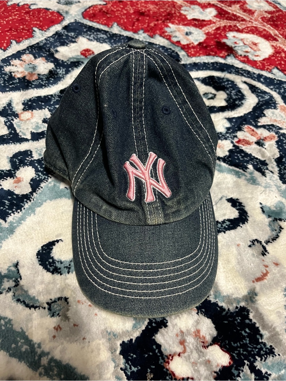 Vintage Twin Enterprices Baseball Cap with Pink NY Yankees Embroidery